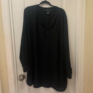 Oversized black blouse with open back